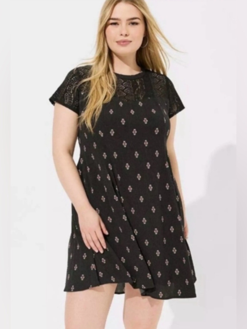 Torrid Black Gauze Mini Dress